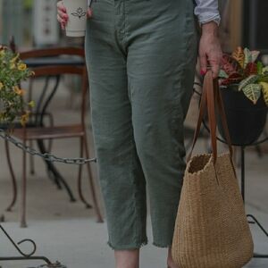 Frank & Eileen Olive Cropped Pants